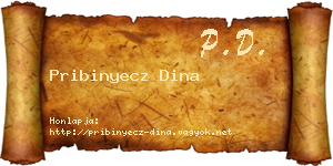 Pribinyecz Dina névjegykártya